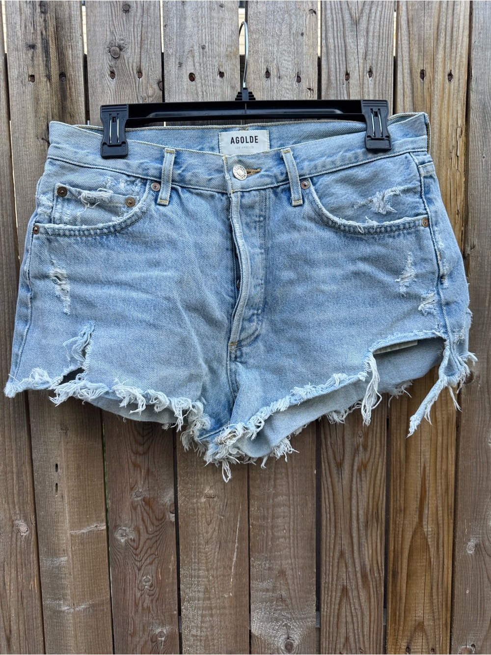 Agolde Parker Distressed Denim  Shorts